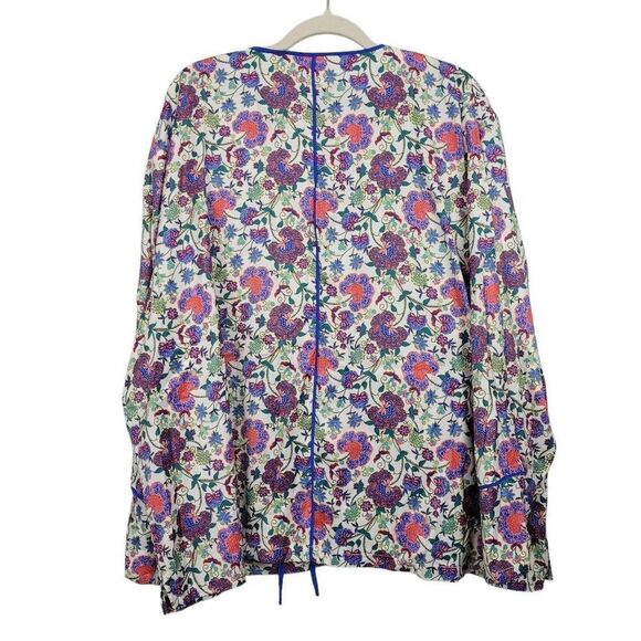 NWT Summersalt The Cloud 9 Silky Pajama Set Plus Sz 2XL White Floral Wide Leg - Picture 3 of 10